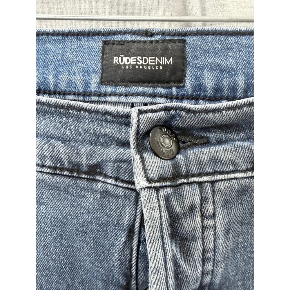 Rudes‎ Denim Los Angeles Straight Leg Jeans Medium Wash Button Fly Size 32 USA